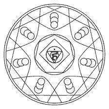 coloring page: Coloring mandala with Vishudha symbol