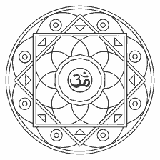 coloring page: Coloring mandala with Om symbol