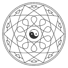 coloring page: Coloring mandala with yin-yang symbol