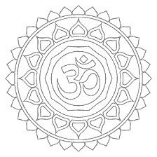 coloring page: Coloring mandala with Om symbol