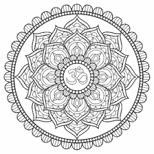 coloring page: Coloring mandala with Om symbol