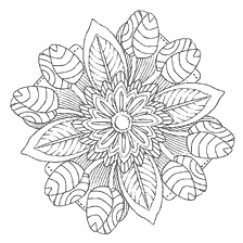 Coloring mandala with tulip flowers
