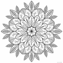 Colorir para adultos anti-stress com uma mandala floral
