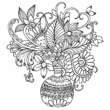 Flores de coloração anti-stress em um vaso