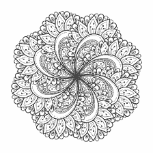 Anti-stress colorindo mandala com padrões florais