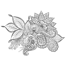 Colorir para adultos com padrão floral anti-stress
