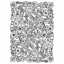 Colorir para adultos com flores e padrões de plantas
