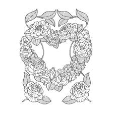 Colorir para adultos com uma coroa de flores
