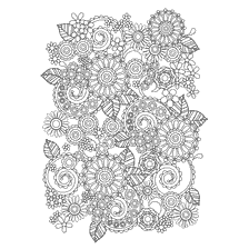 Corante anti-stress com flores e padrões