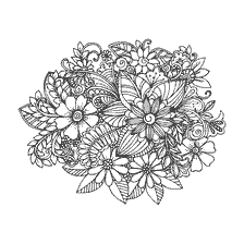 Colorir para adultos com flores e padrões