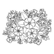 Corante anti-stress com flores e cachos