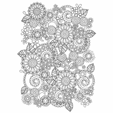 Corante anti-stress com flores e cachos