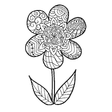 Colorir para adultos com uma flor em estilo anti-stress