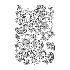 Corante anti-stress com flores e padrões
